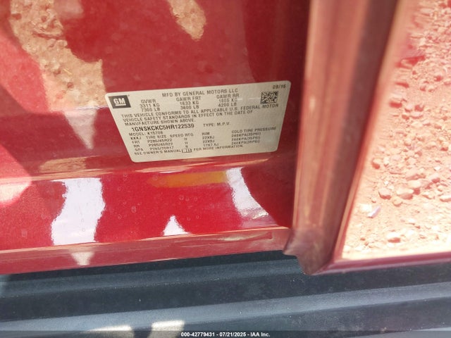 1GNSKCKC5HR122539 Chevrolet l83 - sidi: spark ignited direct injection, vvt: variable valve timing, afm, e85 max, alum