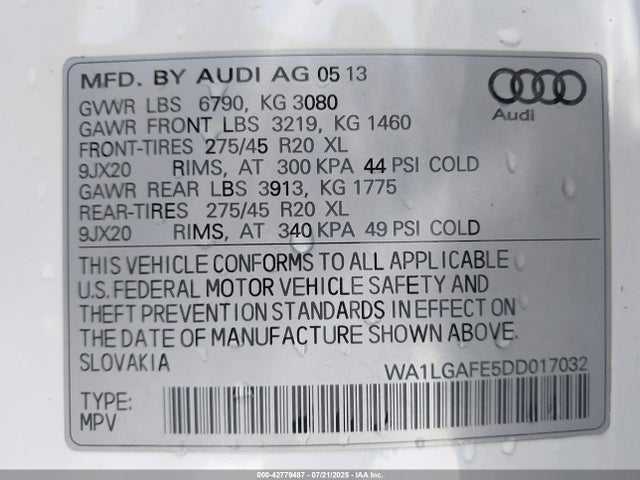 2013 AUDI Q7 WA1LGAFE5DD017032 Photo 8