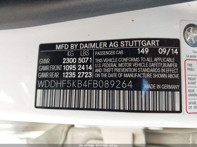 Mercedes-Benz E-Class 2015 WDDHF5KB4FB089264 Image 9