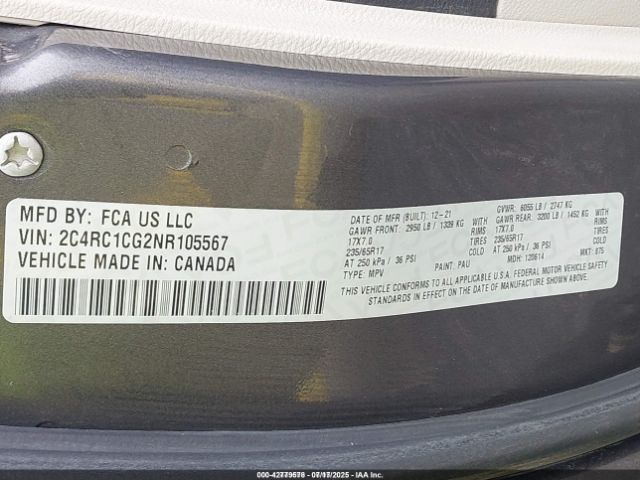2022 CHRYSLER VOYAGER 2C4RC1CG2NR105567 Photo 8