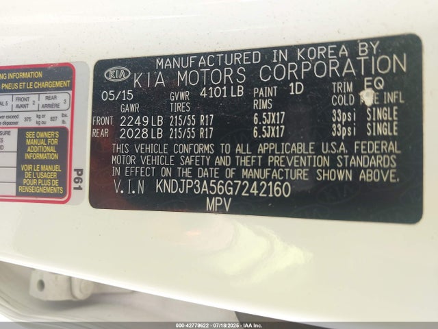 KIA dohc gdi nu 2016 KNDJP3A56G7242160 Image 9