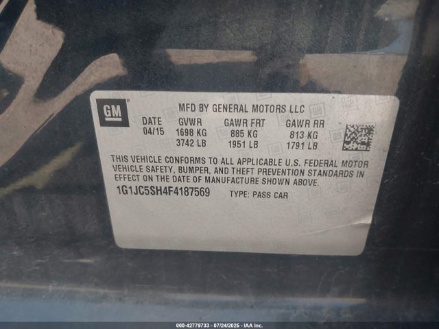 1G1JC5SH4F4187569 Chevrolet luw