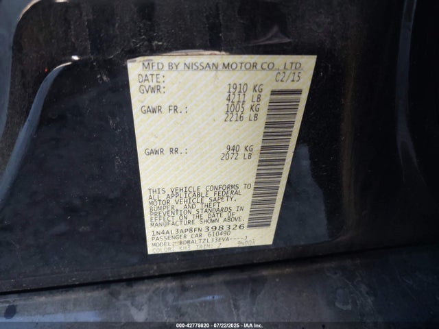 1N4AL3AP8FN398326 Nissan Altima