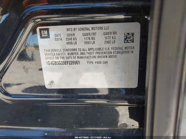 1G4GB5G33EF226961 Buick lfx