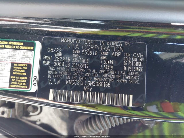 KNDC3DLC6N5086166 KIA EV6