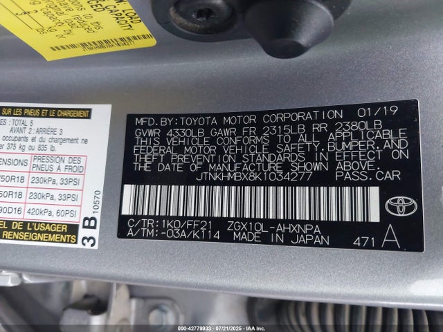 JTNKHMBX8K1034277 Toyota 3zr-fae