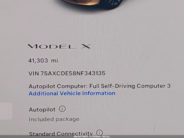 2022 TESLA MODEL X 7SAXCDE58NF343135 Photo 6
