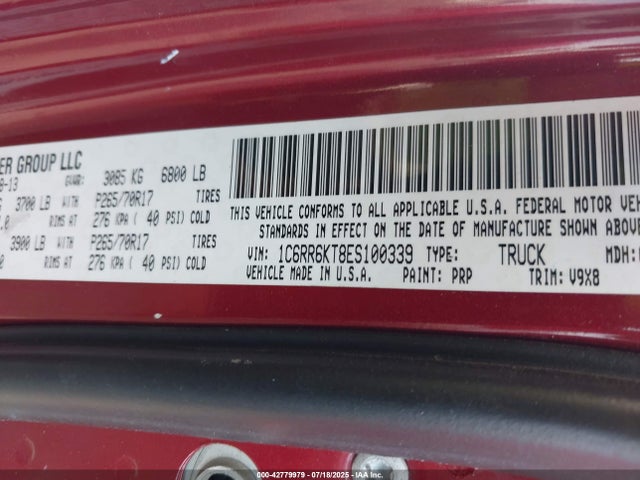 1C6RR6KT8ES100339 RAM 2014