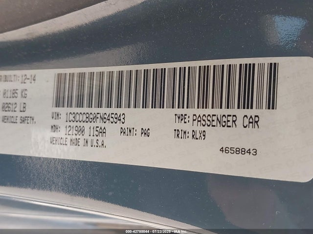 1C3CCCBG0FN645943 Chrysler 2015