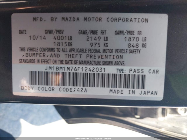 JM1BM1M76F1242031 Mazda pe