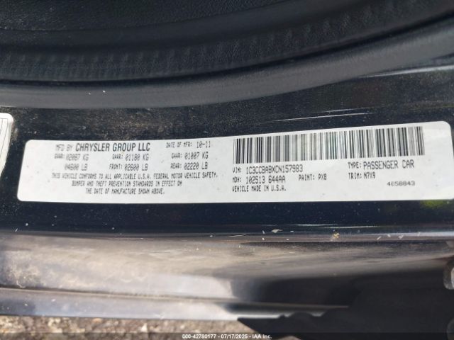 2012 CHRYSLER 200 1C3CCBABXCN157983 Photo 8