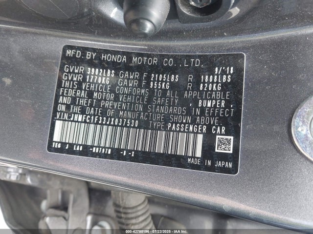 JHMFC1F33JX037530 Honda l15b7