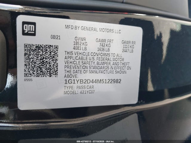1G1YB2D44M5122982 Chevrolet lt2 - engine