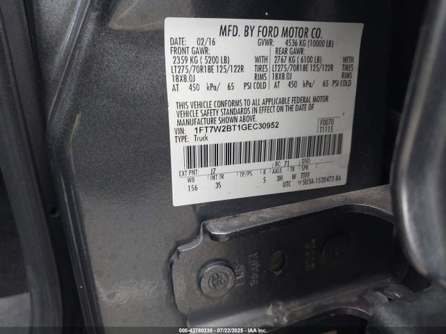 Ford 2016 2016 1FT7W2BT1GEC30952 Image 9