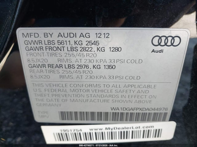 2013 AUDI Q5 WA1DGAFPXDA044976 Photo 8