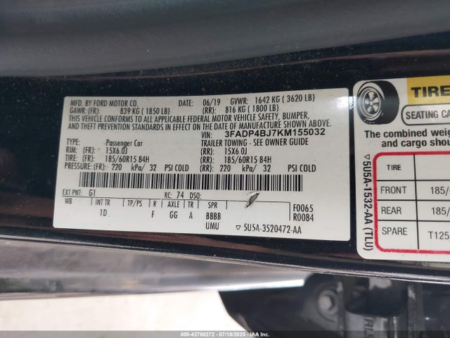 Ford 2019 2019 3FADP4BJ7KM155032 Image 9