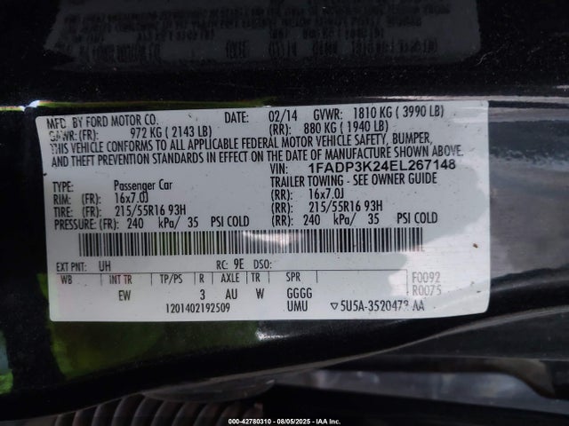 1FADP3K24EL267148 Ford Focus