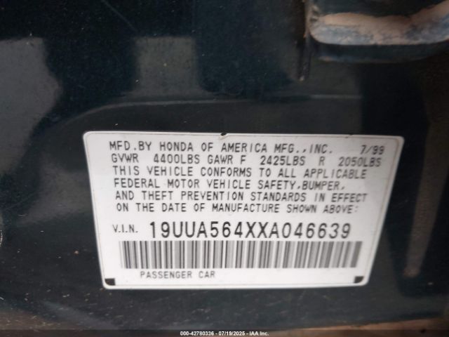 1999 ACURA TL 19UUA564XXA046639 Photo 8