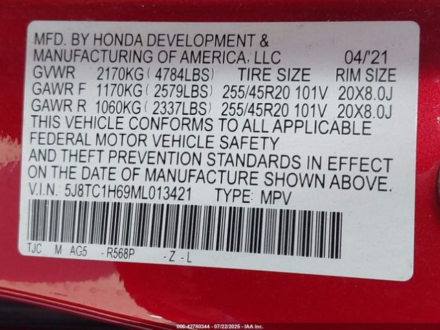 2021 ACURA RDX 5J8TC1H69ML013421 Photo 8