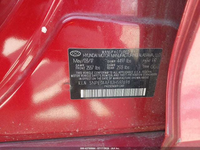 5NPE34AF8JH597698 Hyundai gdi theta-ii