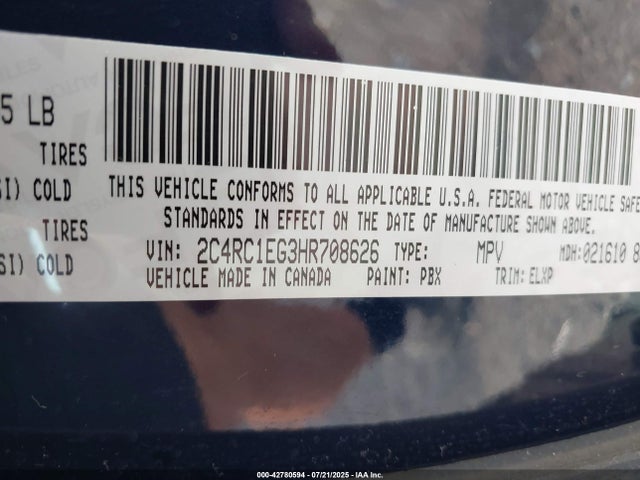 2C4RC1EG3HR708626 Chrysler Pacifica