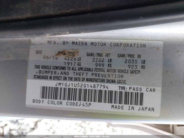 JM1GJ1U52G1487794 Mazda py