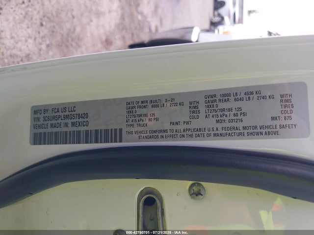 RAM 2500 2021 3C6UR5PL9MG578420 Image 9