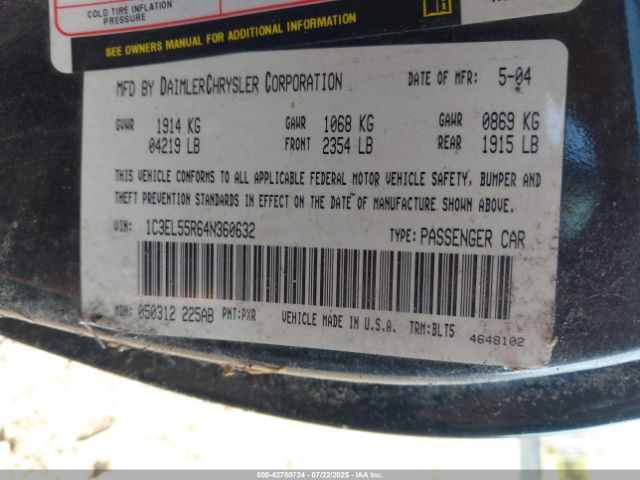 2004 CHRYSLER SEBRING 1C3EL55R64N360632 Photo 8