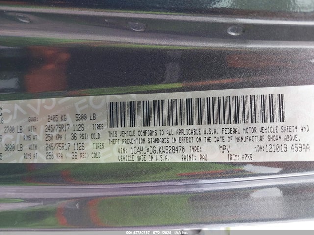 1C4HJXDG1KW528470 Jeep Wrangler
