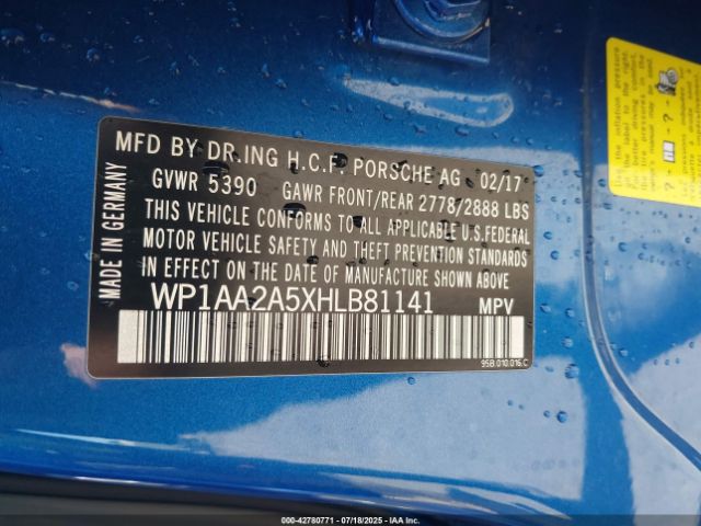 2017 PORSCHE MACAN WP1AA2A5XHLB81141 Photo 8