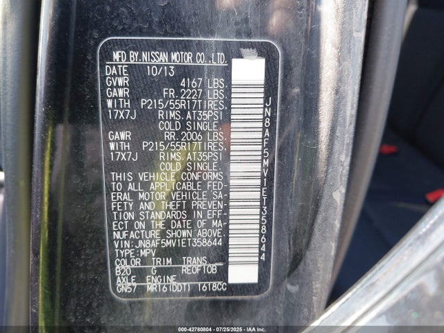 JN8AF5MV1ET358644 Nissan 2014