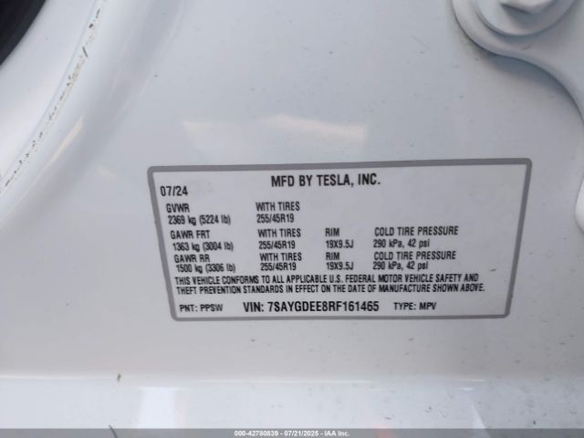 2024 TESLA MODEL Y 7SAYGDEE8RF161465 Photo 8