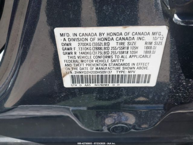 2013 ACURA MDX 2HNYD2H20DH509137 Photo 8