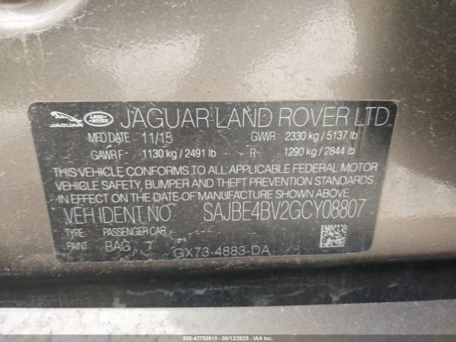 2016 JAGUAR XF SAJBE4BV2GCY08807 Photo 8