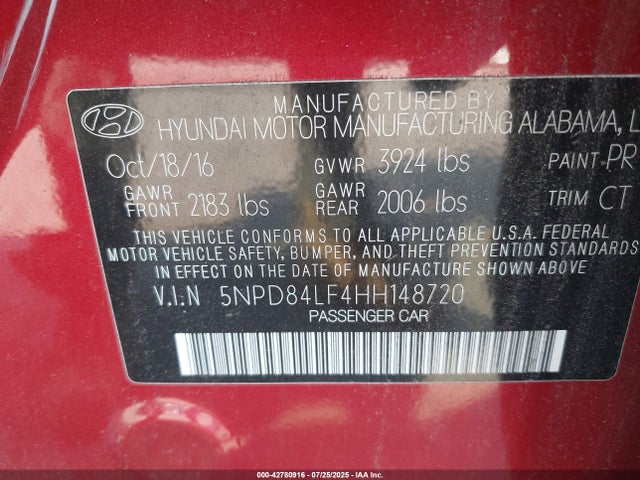 Hyundai Elantra 2017 5NPD84LF4HH148720 Image 9