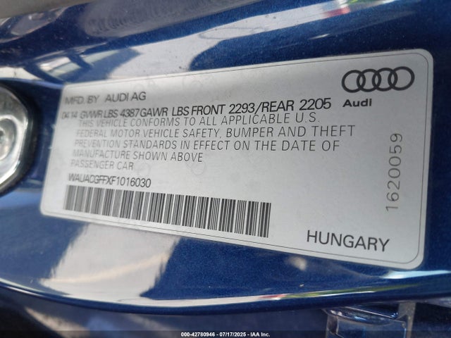 2015 AUDI A3 WAUACGFFXF1016030 Photo 8