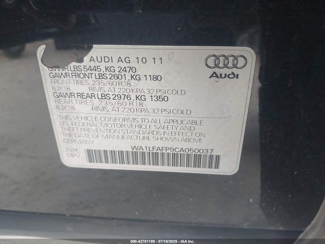 2012 AUDI Q5 WA1LFAFP9CA050037 Photo 8