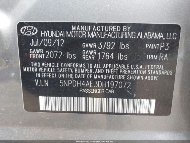 2013 HYUNDAI ELANTRA 5NPDH4AE3DH197072 Photo 8