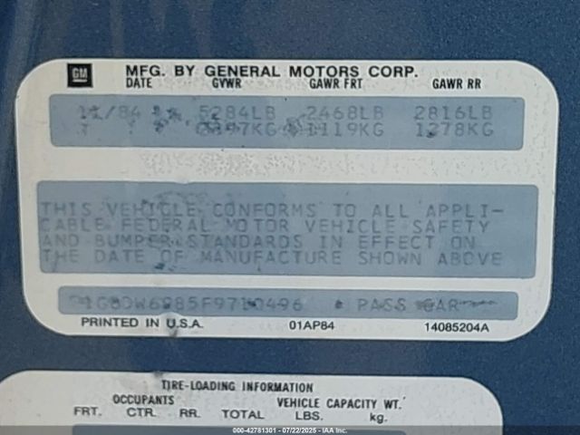 1985 CADILLAC FLEETWOOD 1G6DW6985F9710496 Photo 8