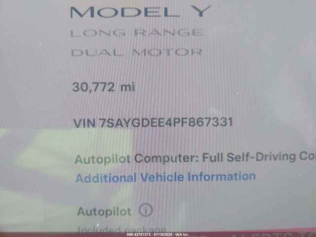 2023 TESLA MODEL Y 7SAYGDEE4PF867331 Photo 6