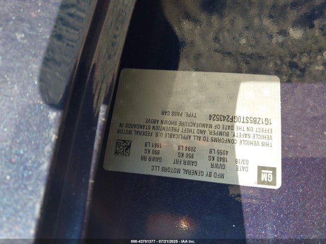 1G1ZB5ST0GF243524 Chevrolet lfv - di: direct injection, vvt, gen1 gmna