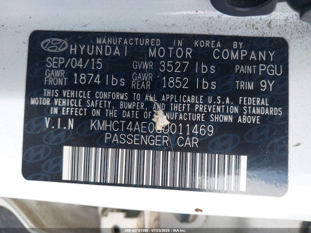 KMHCT4AE0GU011469 Hyundai dohc gdi gamma