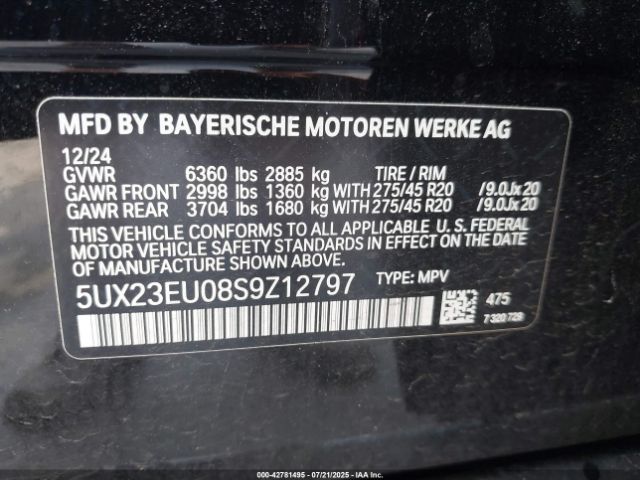 2025 BMW X5 5UX23EU08S9Z12797 Photo 8