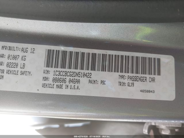 2013 CHRYSLER 200 1C3CCBCG2DN510422 Photo 8