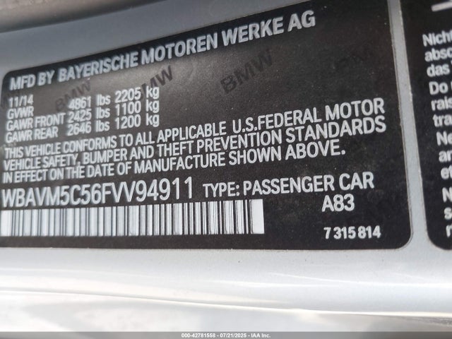 WBAVM5C56FVV94911 BMW X1