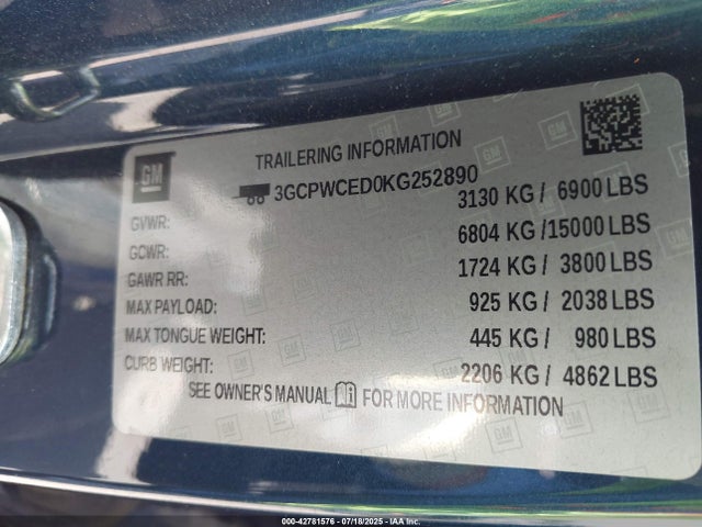 3GCPWCED0KG252890 Chevrolet l84 - di, dfm, alum, gen 5, var 2