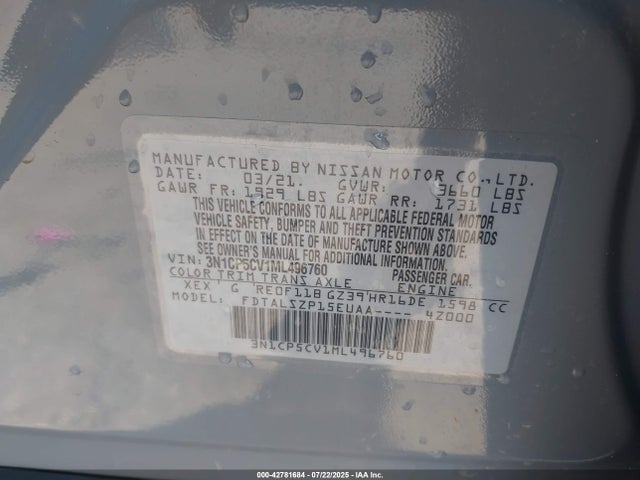 3N1CP5CV1ML496760 Nissan 2021