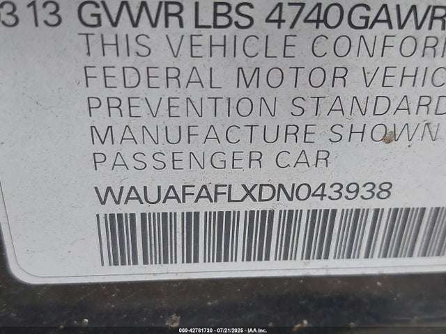 2013 AUDI A4 WAUAFAFLXDN043938 Photo 8