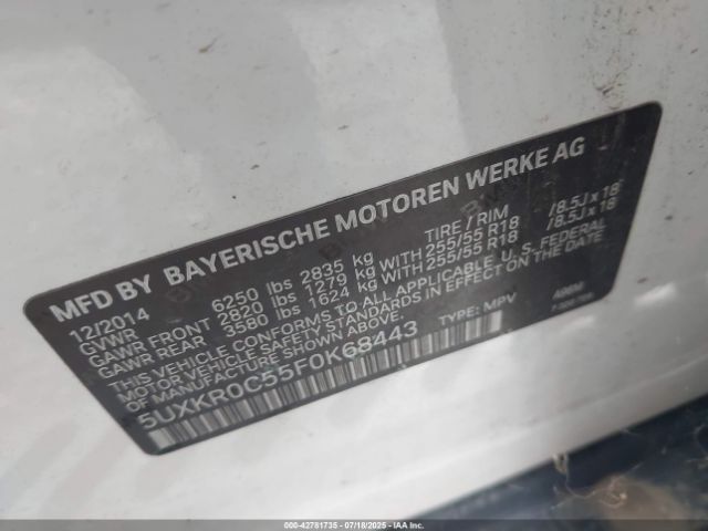 2015 BMW X5 5UXKR0C55F0K68443 Photo 8