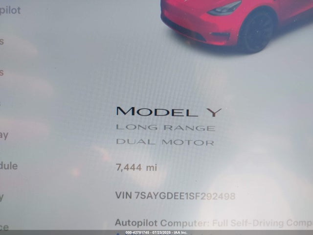 2025 TESLA MODEL Y 7SAYGDEE1SF292498 Photo 6